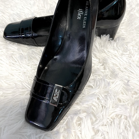 anne klein black patent shoes